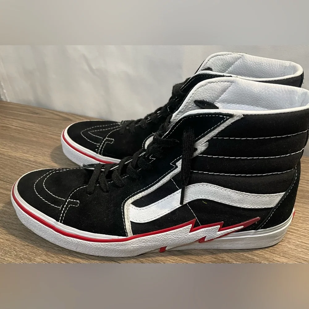 Vans | Shoes | Vans Hi Top Lightning Bolt Black White Red  display picture 1